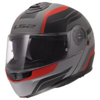 LS2 FF908 STROBE II-06 MONZA výklopná helma matná černá/šedá/červená vel.M